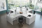 4 Person Desk with Privacy Panels