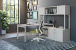 L Shaped Desk with Hutch