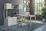 L Shaped Desk with Hutch