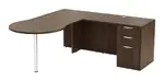 L Shaped Peninsula Desk with Drawers