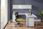 L Shaped Desk with Hutch