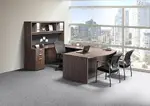 U Shaped Office Desk with Hutch