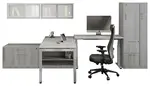 Sit Stand Desk with Hutch and Storage