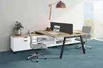 Two Person Desk with Side Storage