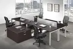 4 Person Workstation with Side Storage