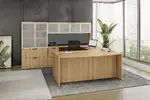 Bow Front U Shape Desk with Storage