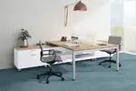 2 Person Desk with Side Storage