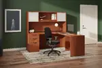 L Shaped Desk with Hutch