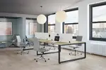 4 Person Workstation with Privacy Panels