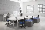 6 Person Workstation Desk with Divider Panels