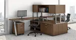 Two Person Desk with Hutch