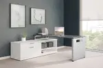 Modern L Shaped Desk with Side Storage