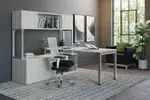 L Shaped Desk with Hutch