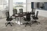 Boat Shaped Conference Table and Chairs Set