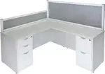 White L Shape Desk with Privacy Panels
