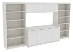 Storage Credenza with Bookcases and Hutch