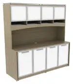 Credenza Storage Cabinet with Hutch