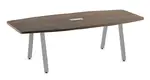 Boat Shaped Conference Table with Metal Legs