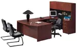 Bow Front U Shaped Desk with Hutch