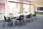 Boat Shaped Conference Table and Chairs Set