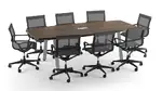 Boat Shape Conference Table and Chairs Set