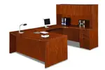 Cherry U Shape Desk with Hutch