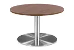 Round Coffee Table with Brushed Metal Base