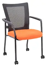 Mesh Back Stacking Chair with Casters