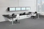 Modern 2 Person Sit Standing U Shaped Workstation