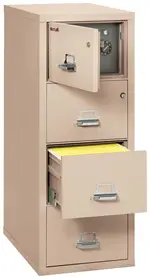 4 Drawer Fireproof File Cabinet with Hidden Safe