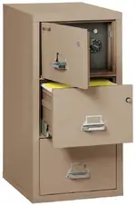 3 Drawer Fireproof File Cabinet with Hidden Safe