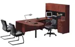 U Shape Peninsula Desk with Hutch