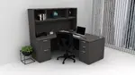 L Shaped Desk with Hutch