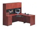 L Desk with Left Return and Hutch - 66