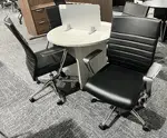 Black Faux Leather Conference Chair