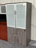 Tall Combination Storage Unit with Glass Doors