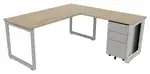 Modern L Shaped Desk with Drawers