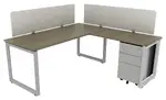 L Shaped Desk with Privacy Panels