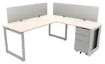 L Shaped Desk with Privacy Panels