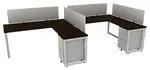 2 Person Desk with Privacy Panels