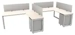 2 Person Desk with Privacy Panels