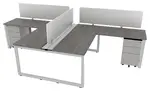 2 Person Workstation with Privacy Panels