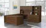 Bow Front U Shaped Desk with Storage