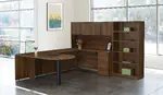 U Shaped Peninsula Desk with Bookcase