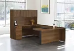 U Shaped Peninsula Desk with Hutch