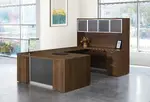 Bow Front U Shaped Desk with Hutch