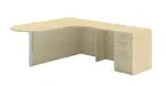 L Shaped Peninsula Desk with Drawers