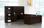 Bow Front U Shaped Desk with Storage