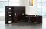 U Shaped Peninsula Desk with Bookcase