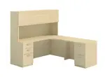 L Shaped Desk with Hutch and Drawers